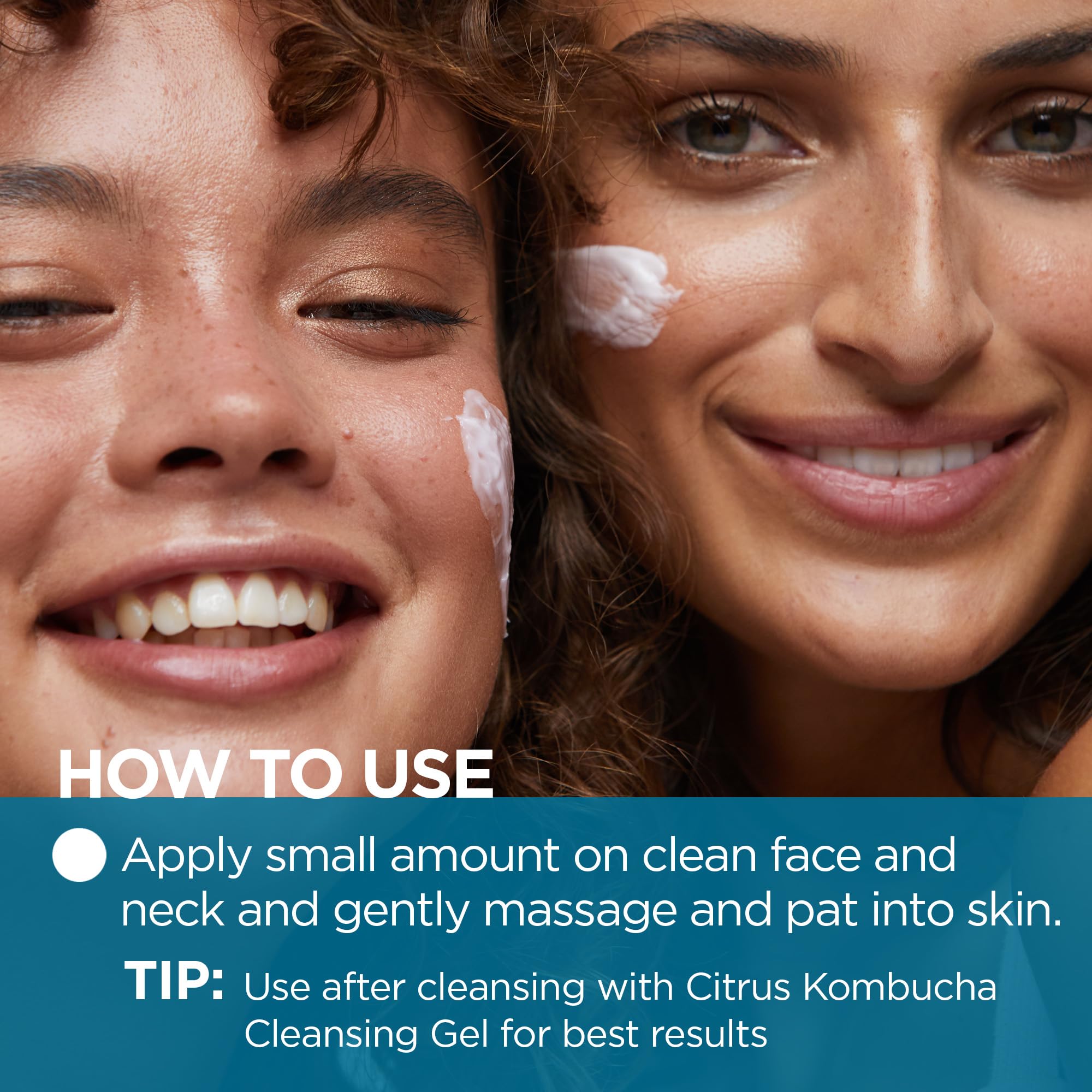 Andalou Naturals Argan Stem Cell Recovery Cream texture swatch shows lightweight clarity.
