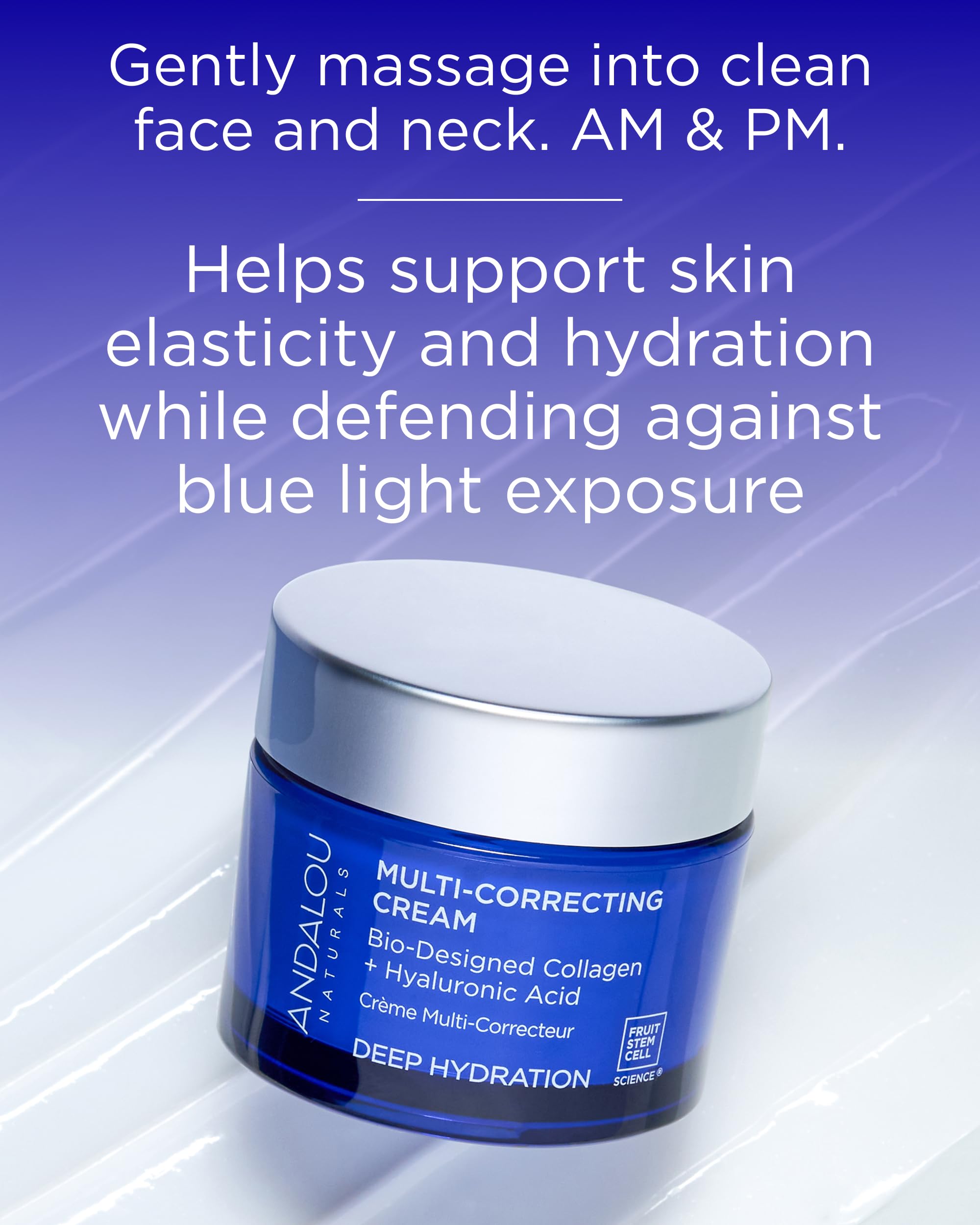 Andalou Naturals Deep Hydration Cream fruit stem cells closeup links to revitalized-looking skin.