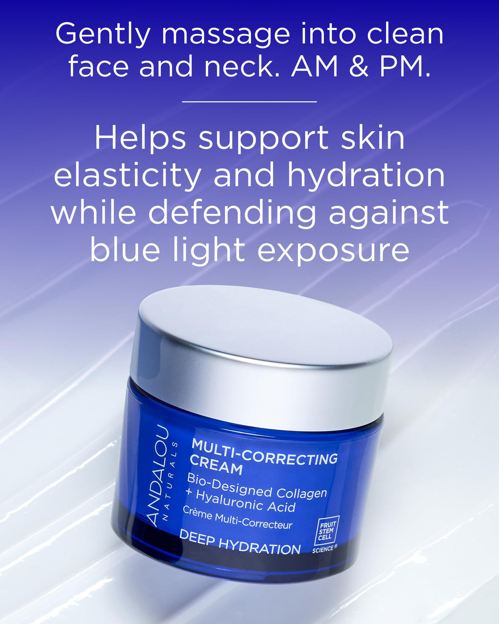 Andalou Naturals Deep Hydration Cream fruit stem cells closeup links to revitalized-looking skin.