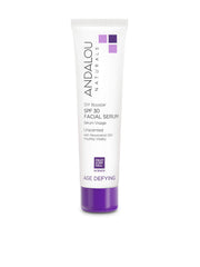 Andalou Naturals DIY Booster SPF 30 serum bottle close-up for daily sun protection.