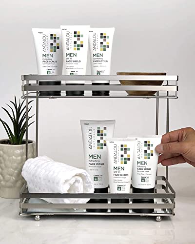 Andalou Naturals Men aloe vera gel splash showing soothing hydration.
