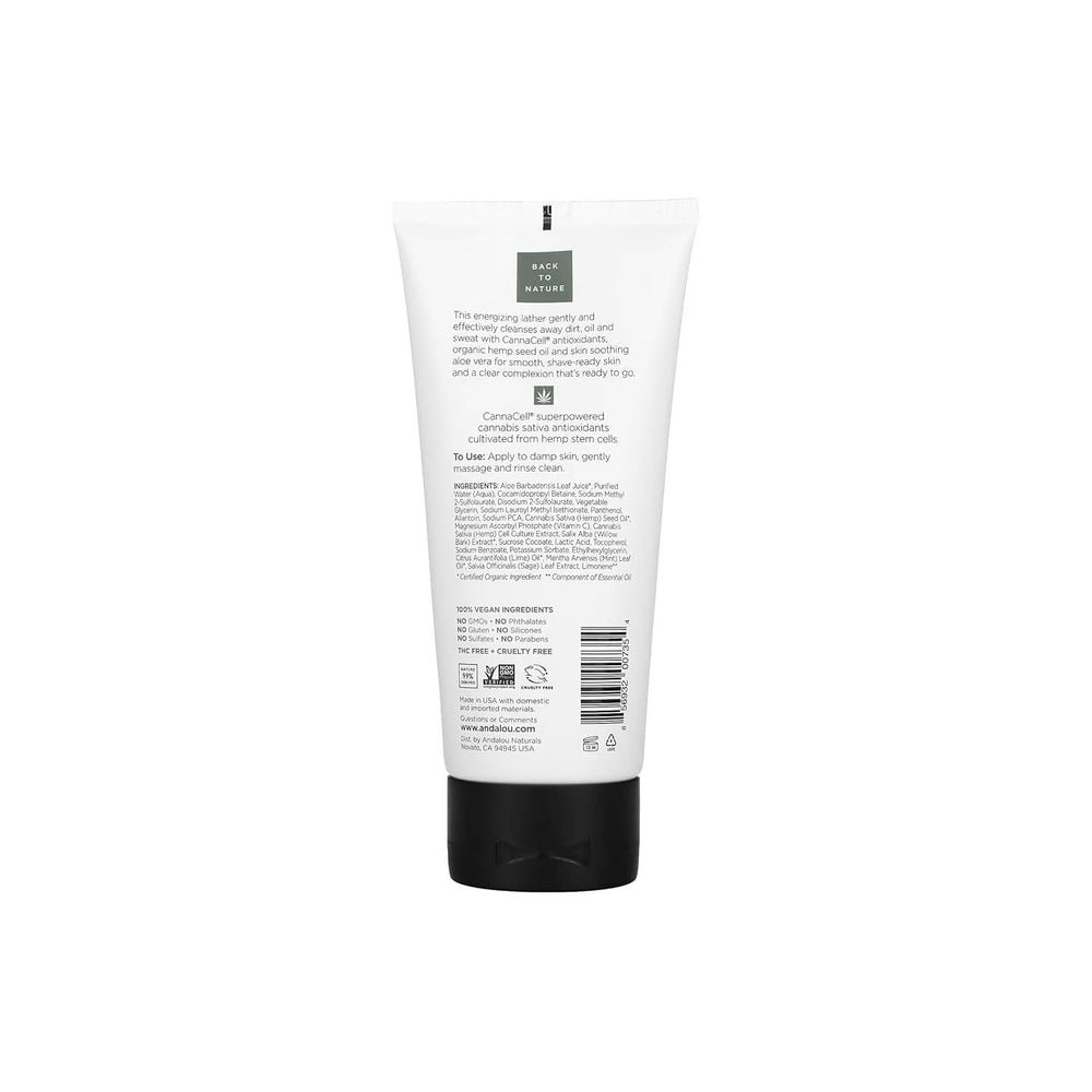 Andalou Naturals Men CannaCell antioxidants close-up highlighting oxidative defense.