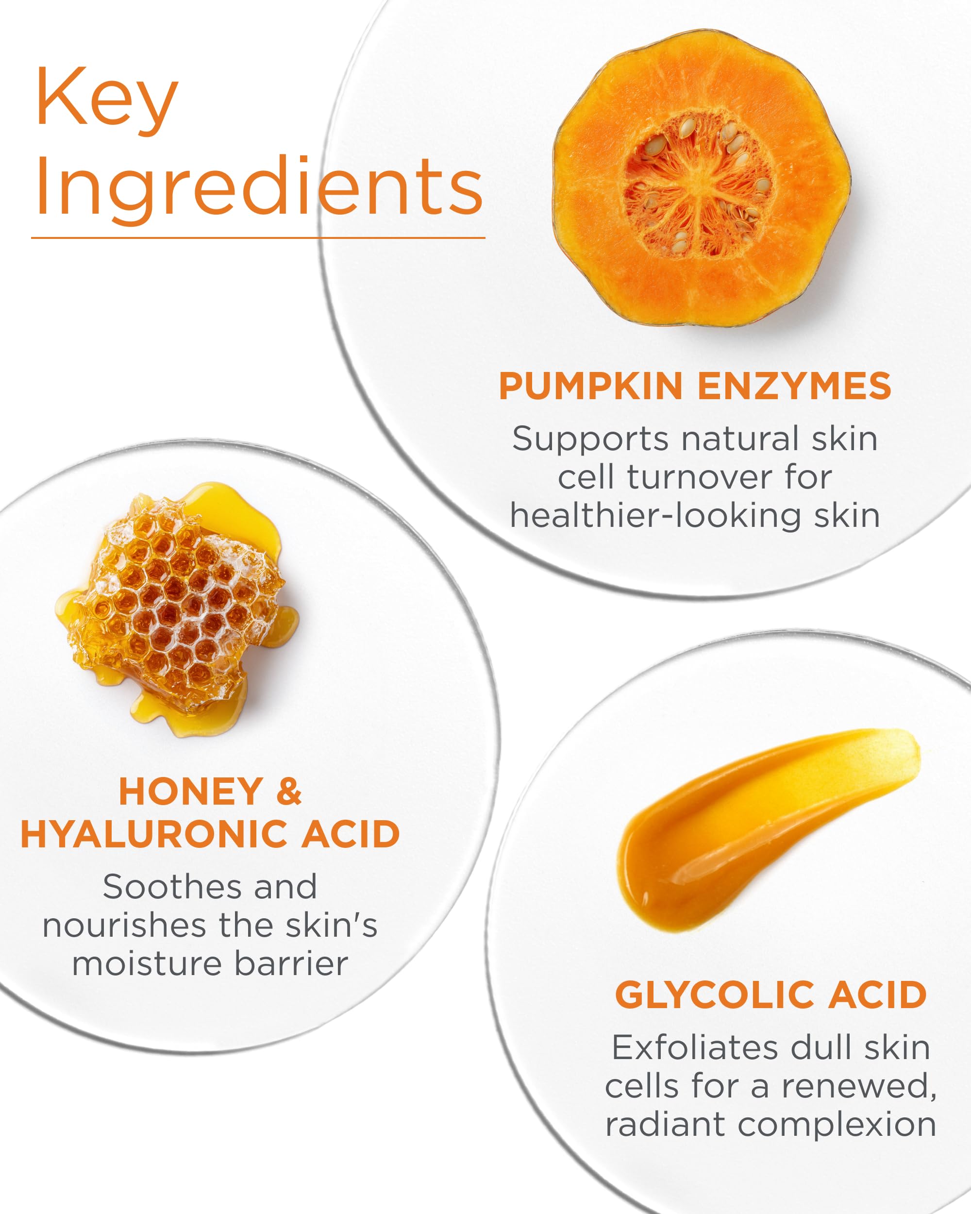 Andalou Naturals Pumpkin Honey Glycolic Mask timing visual for 15-20 minutes glow.