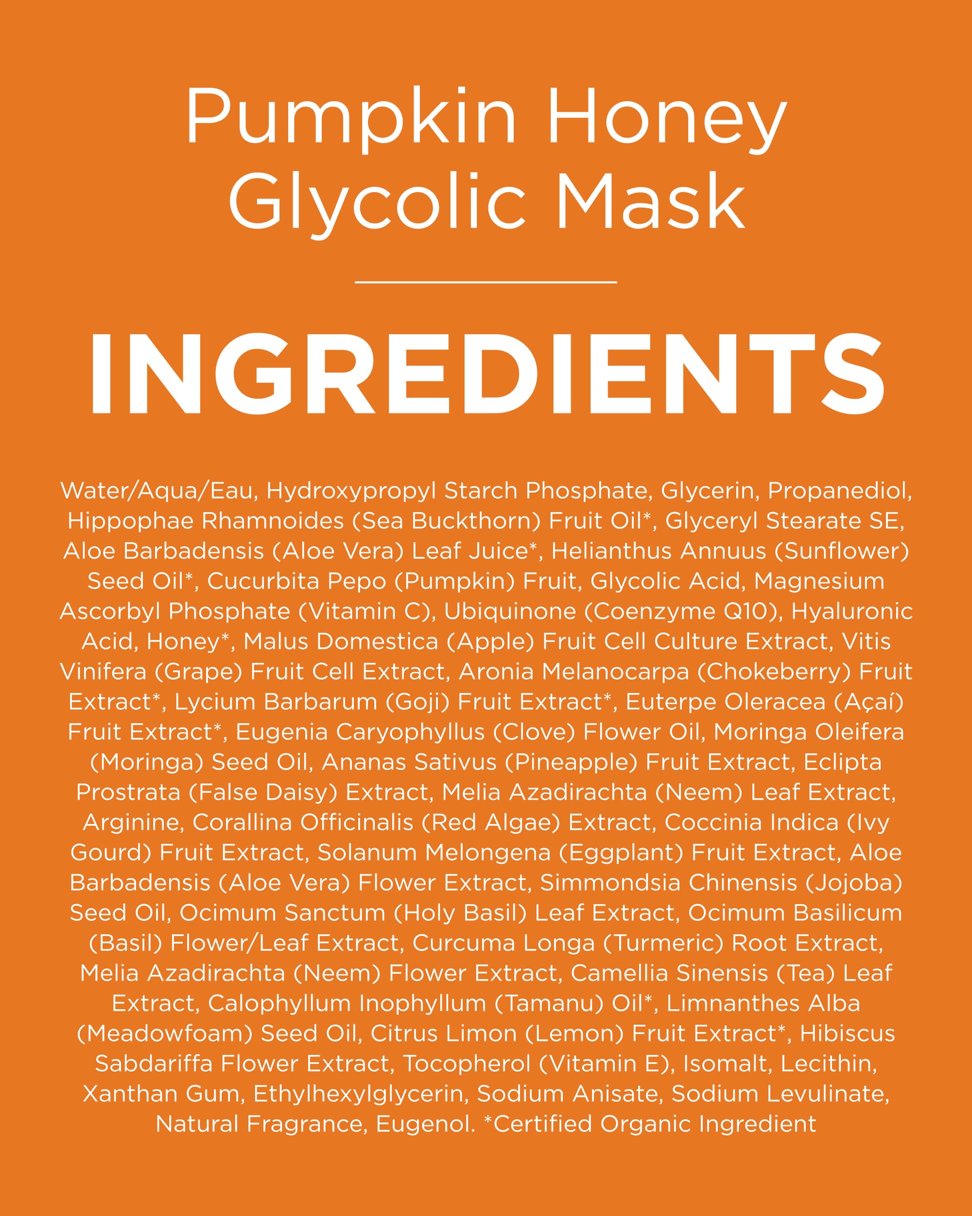 Andalou Naturals Pumpkin Honey Glycolic Mask jar and pumpkin highlight for glow.