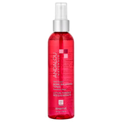 Andalou Naturals 1000 Roses Toner bottle highlighting Rose-Biotic Blend for balanced, hydrated skin.