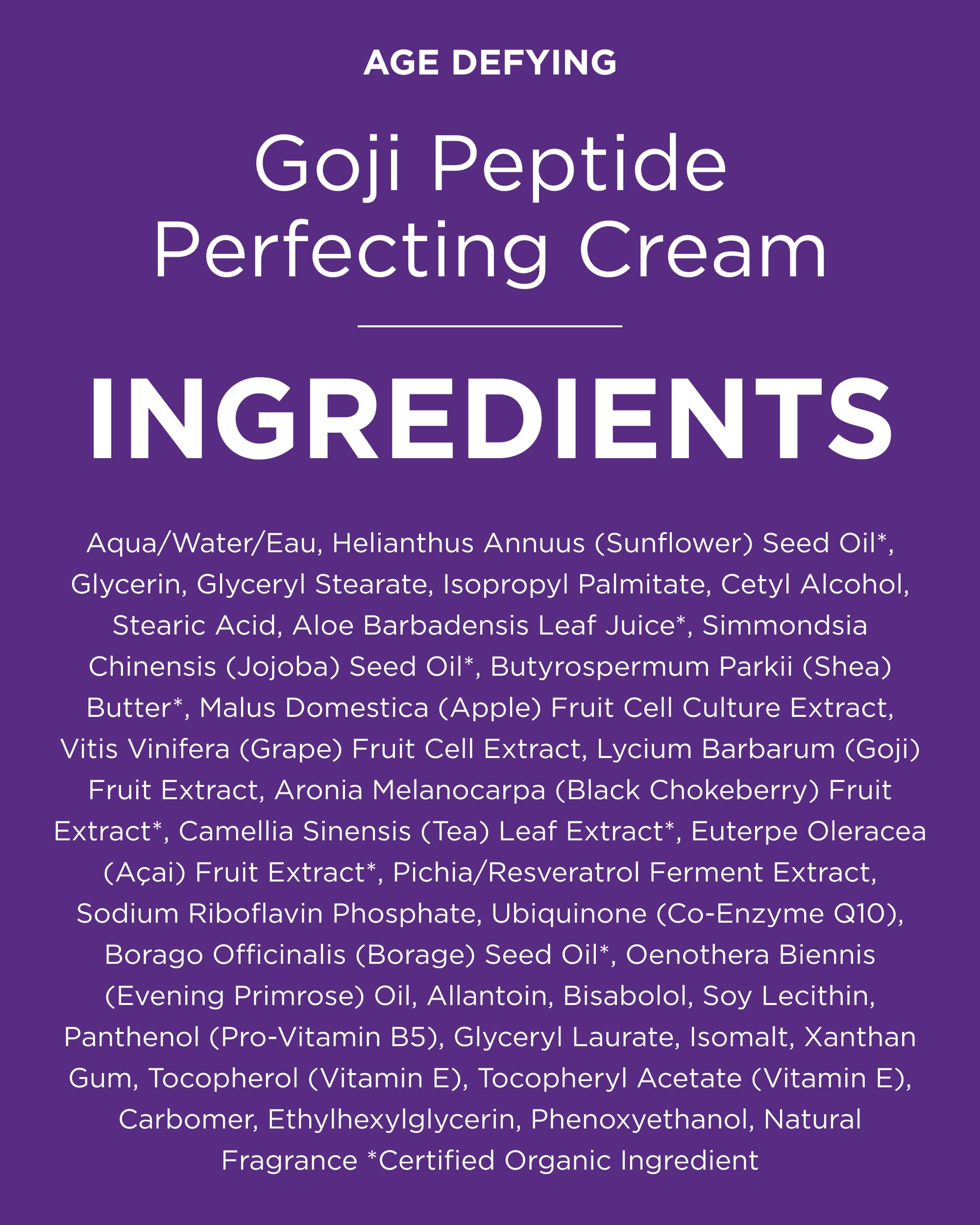 Andalou Naturals Goji Peptide Perfecting Cream surface showing soft, radiant appearance