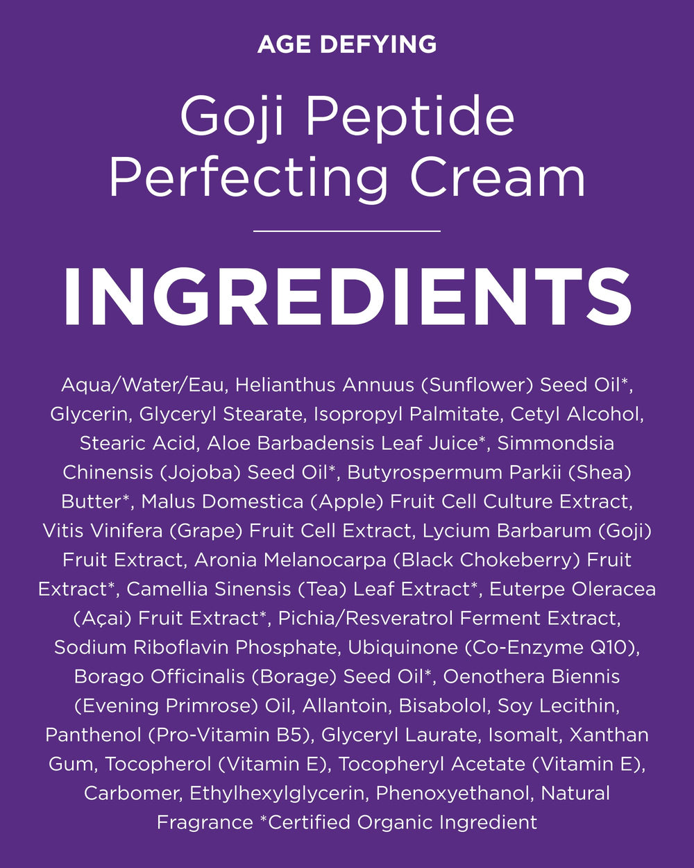 Andalou Naturals Goji Peptide Perfecting Cream surface showing soft, radiant appearance