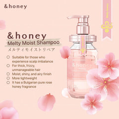 andhoney Melty Moist Repair Conditioner bottle pour highlights smooth detangling and shine
