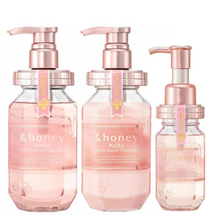 &honey Melty Moist Shampoo bottle image showing deeply hydrating formula for dry, curly hair.