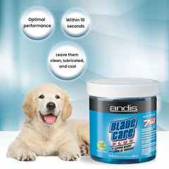 Andis Blade Care Plus Jar leaves blades clean, lubricated and cool after use