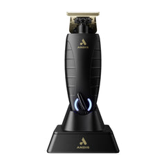 Andis GTX-EXO charging stand keeps the trimmer ready for cordless grooming sessions.