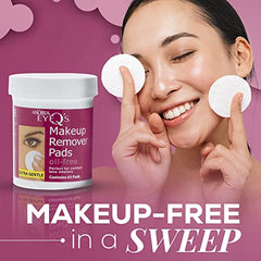 Andrea Eye Q's oil-free remover pad demonstrates effective waterproof mascara removal with a gentle feel.