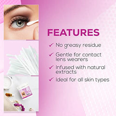 Andrea Eyeq oil-free swabs detail tube packaging and compact dimensions