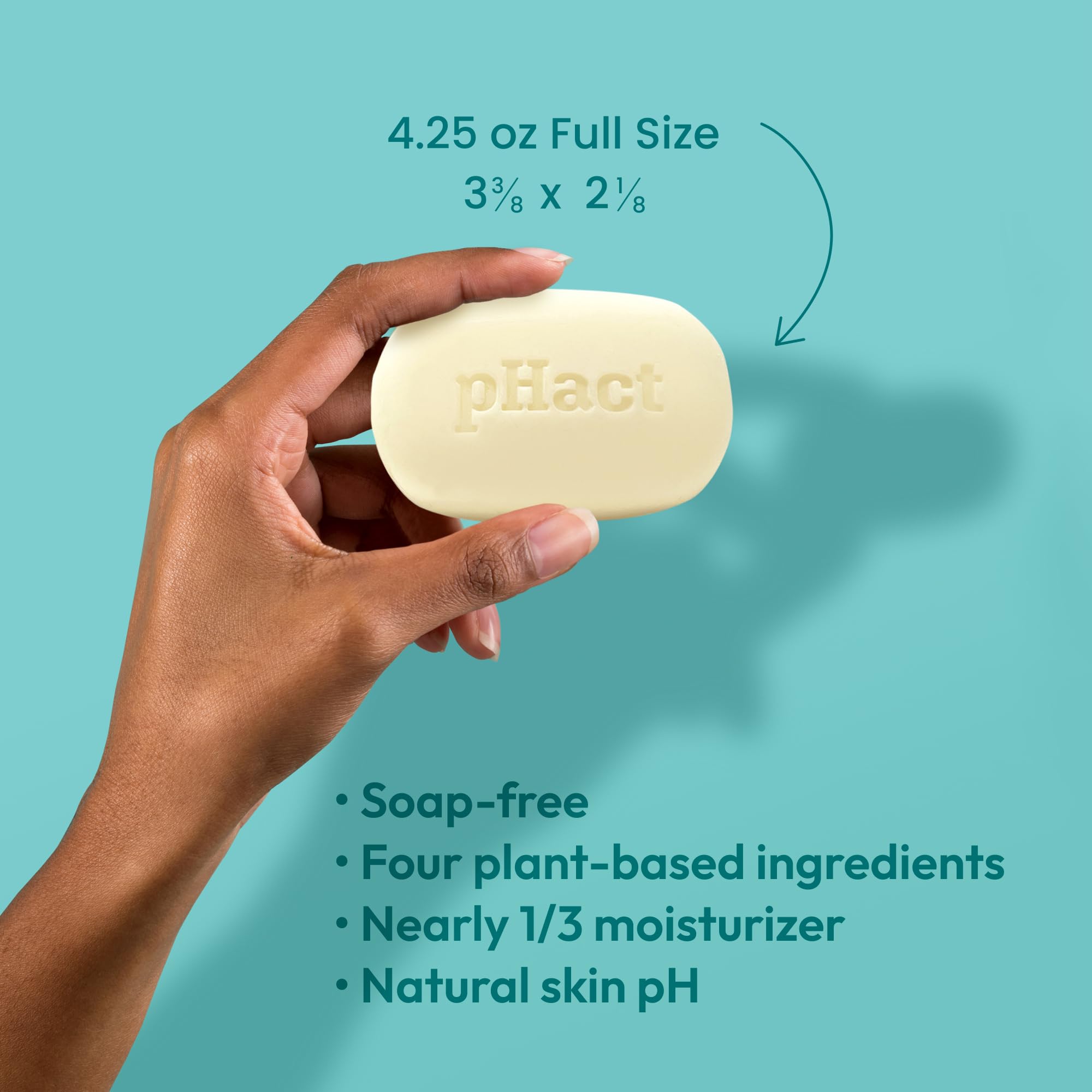 Andrew Lessman pHact cleansing bar dermatologist-tested label close-up.