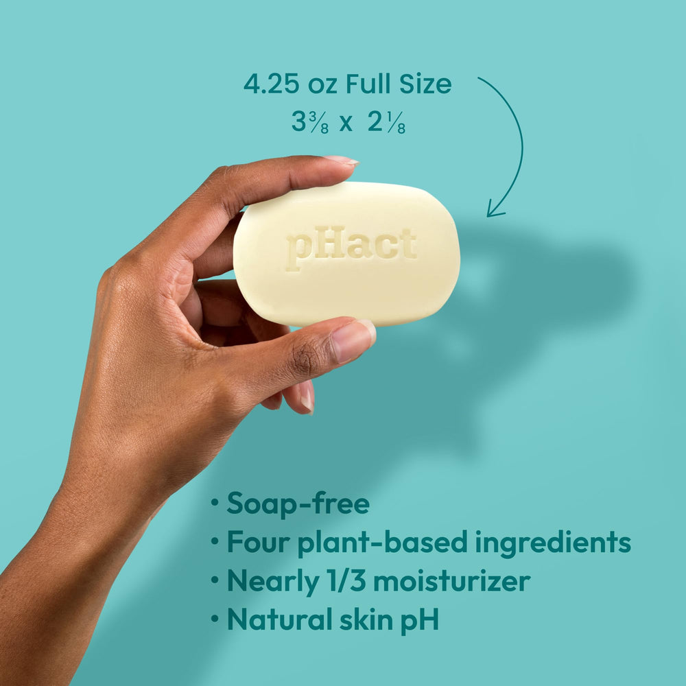 Andrew Lessman pHact cleansing bar dermatologist-tested label close-up.