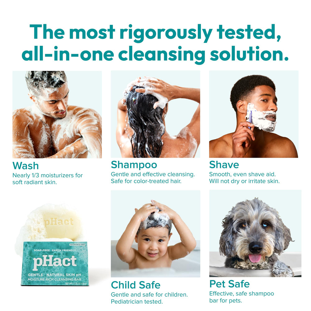 Andrew Lessman pHact cleansing bar fragrance-free note on packaging.