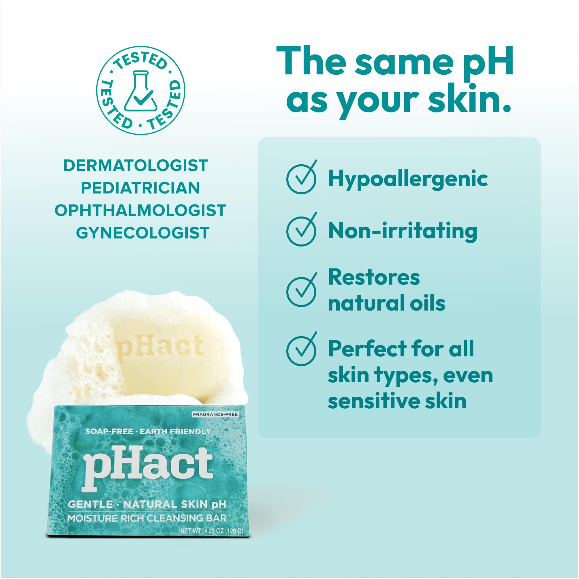 Andrew Lessman pHact cleansing bar pack, convenient six-pack for family use.