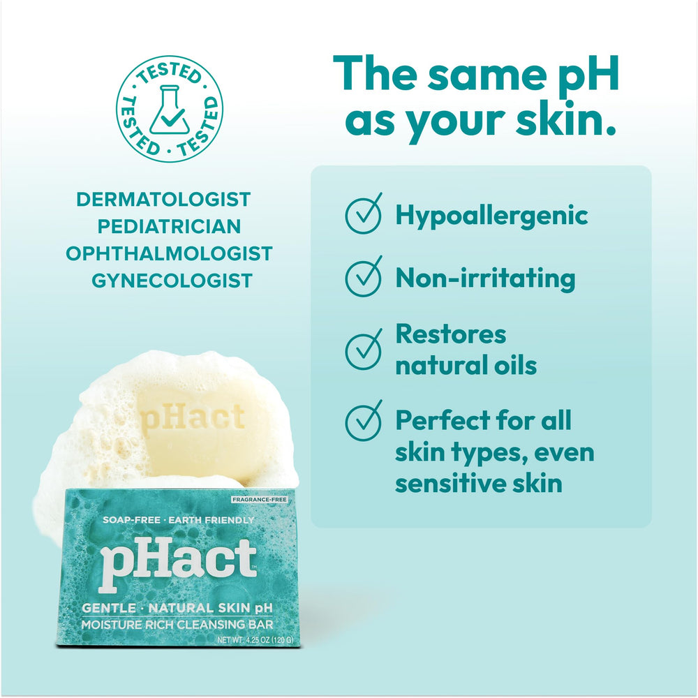 Andrew Lessman pHact cleansing bar pack, convenient six-pack for family use.