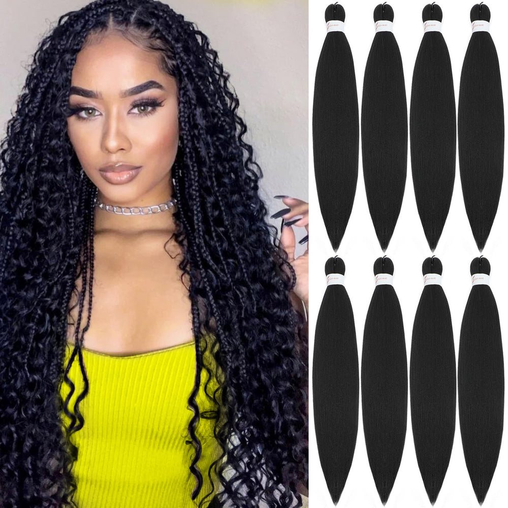 Anemoi braiding hair pre stretched 26inch closeup shows natural-looking 1b fibers