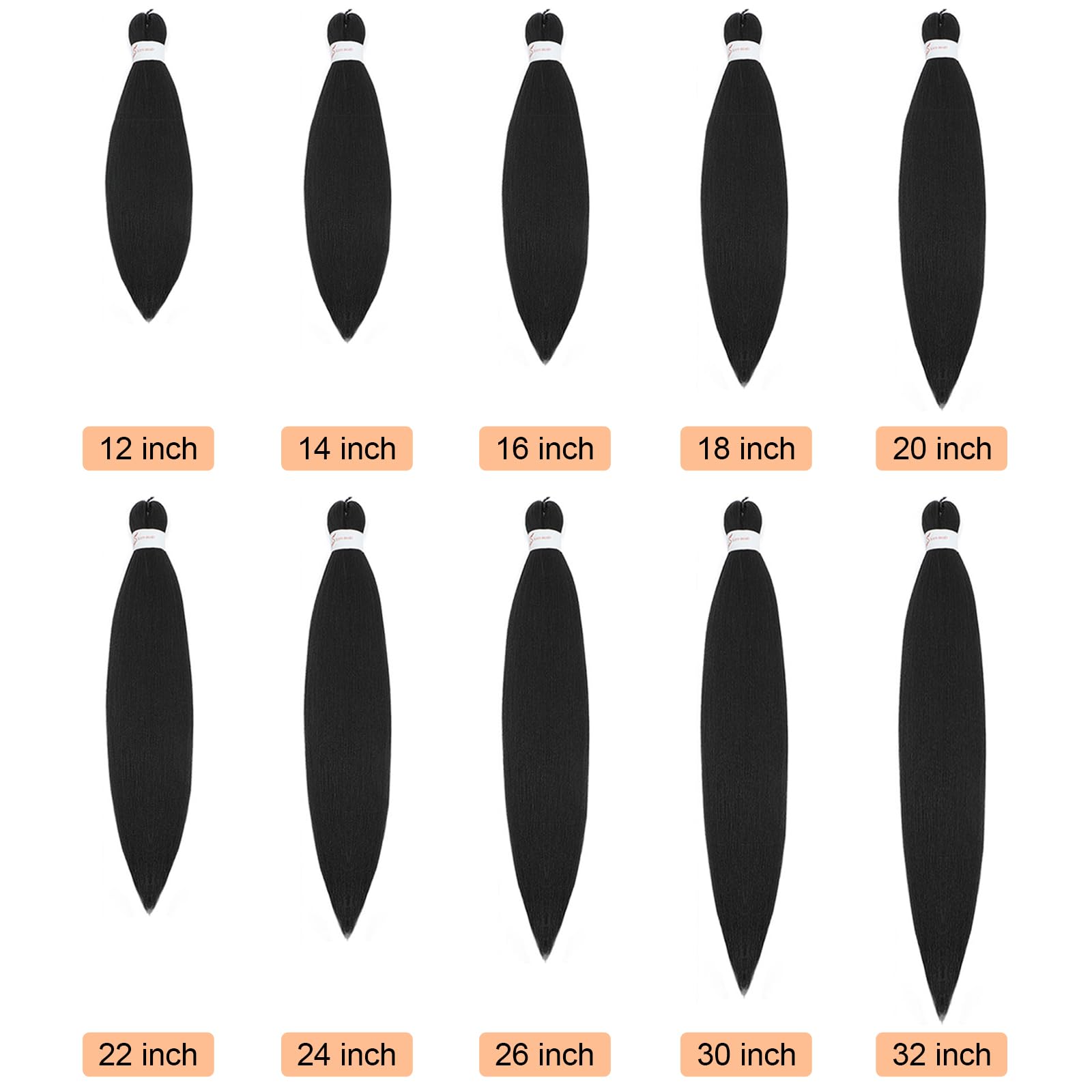 Anemoi braiding hair pre stretched 26inch packaging with rings highlights complete kit