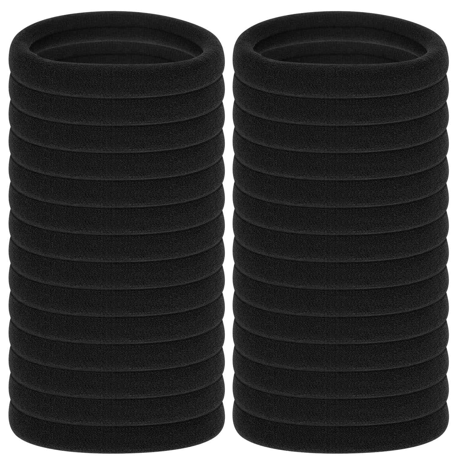 Anezus 50pcs thick black hair ties pack for secure daily wear without snagging