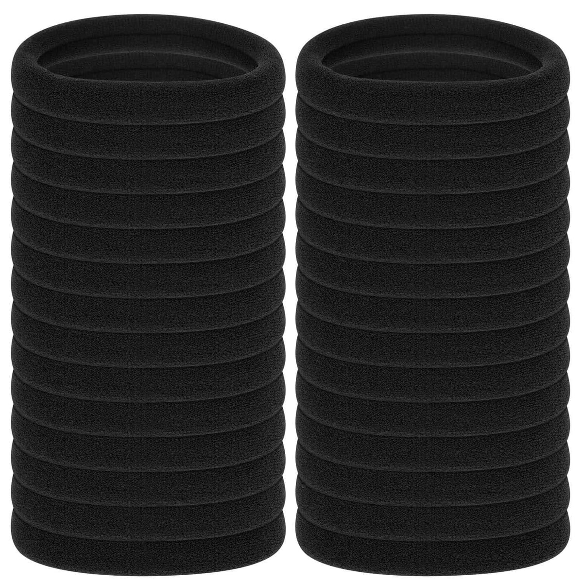 Anezus 50pcs thick black hair ties pack for secure daily wear without snagging
