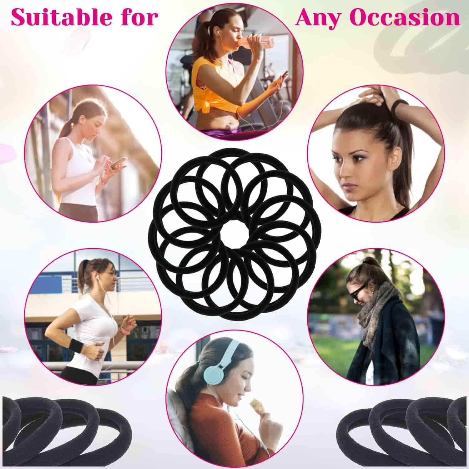 Anezus durable stretchy hair ties for long-term use