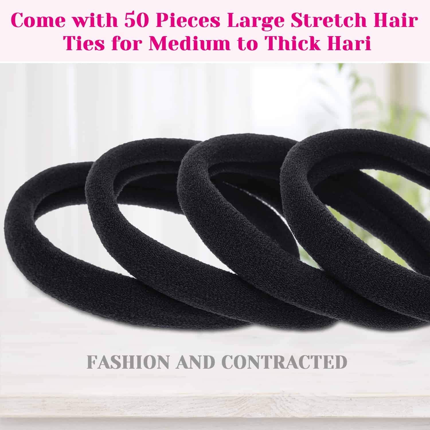 Anezus large elastic hair ties stretch for durable ponytails