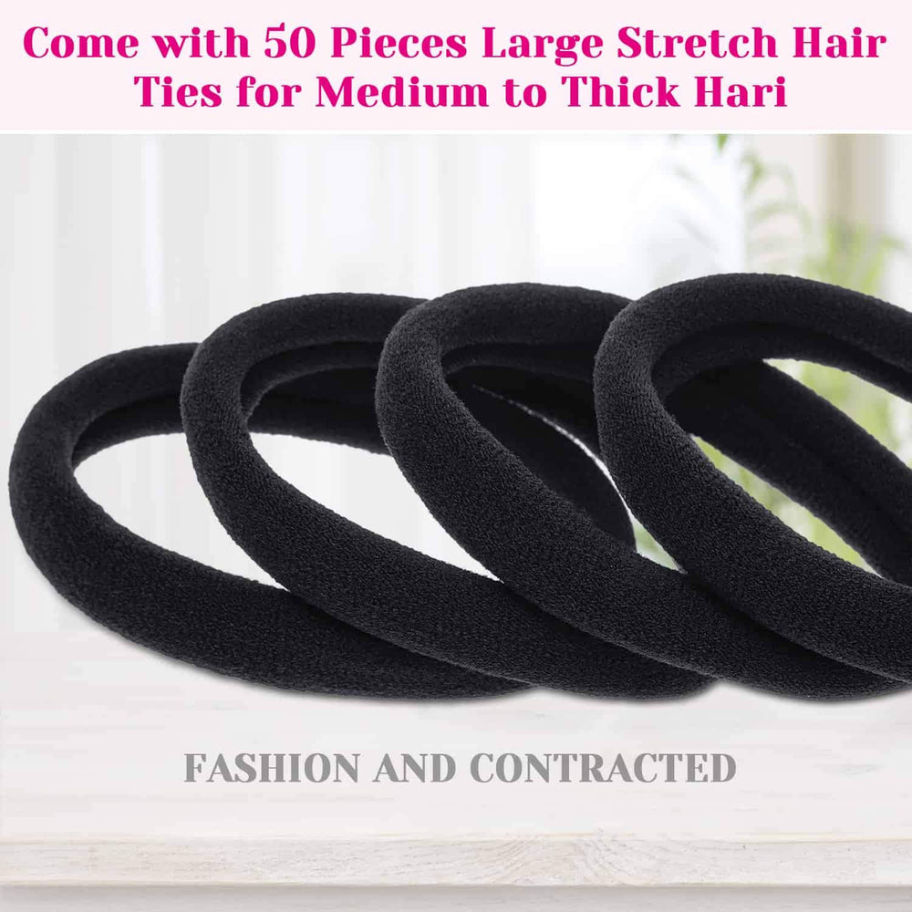 Anezus large elastic hair ties stretch for durable ponytails