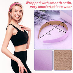 Anezus anti-slip satin headbands in use, staying in place during activities.