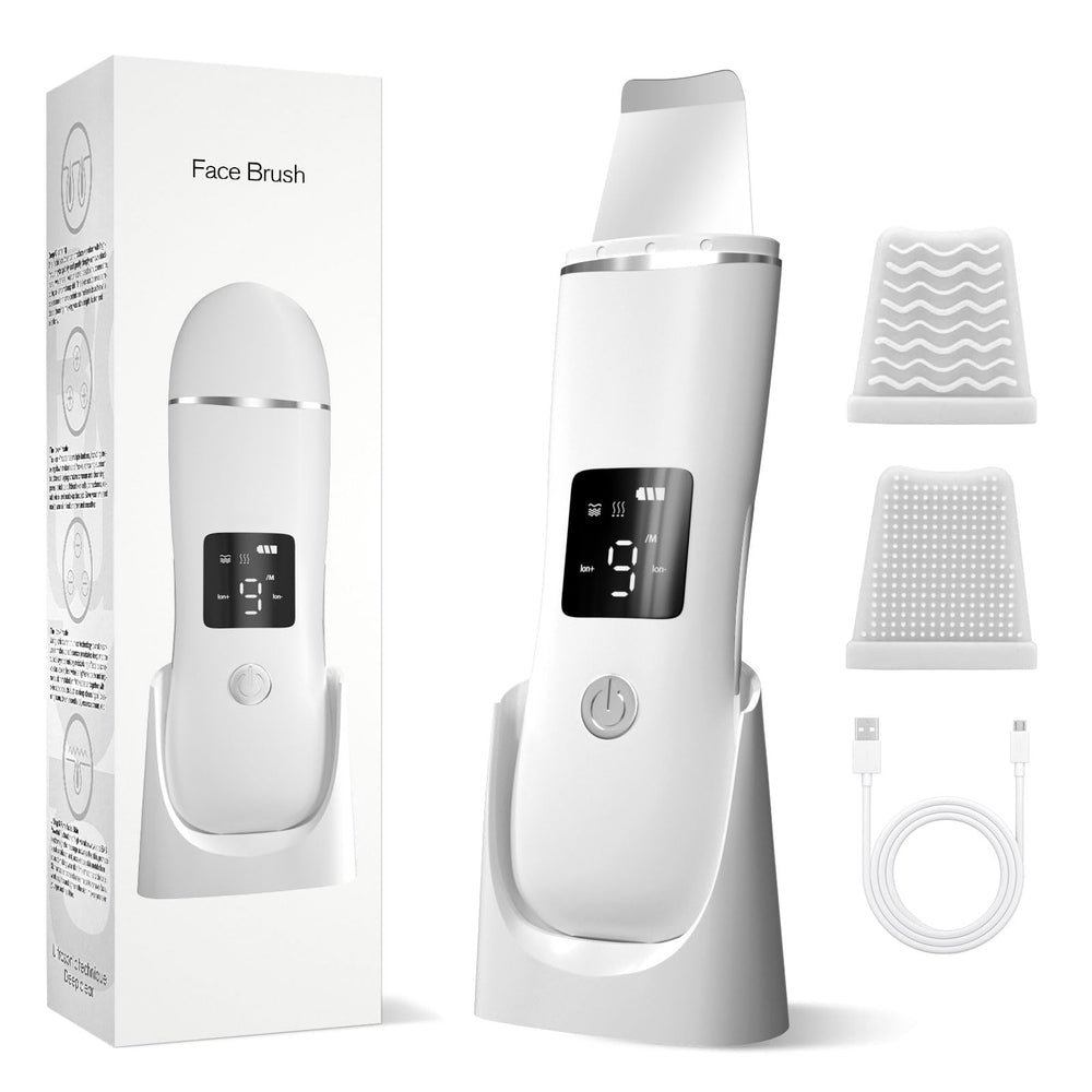 Anface Face Scrubber Spatula front view highlights 4 modes for deep cleansing routine