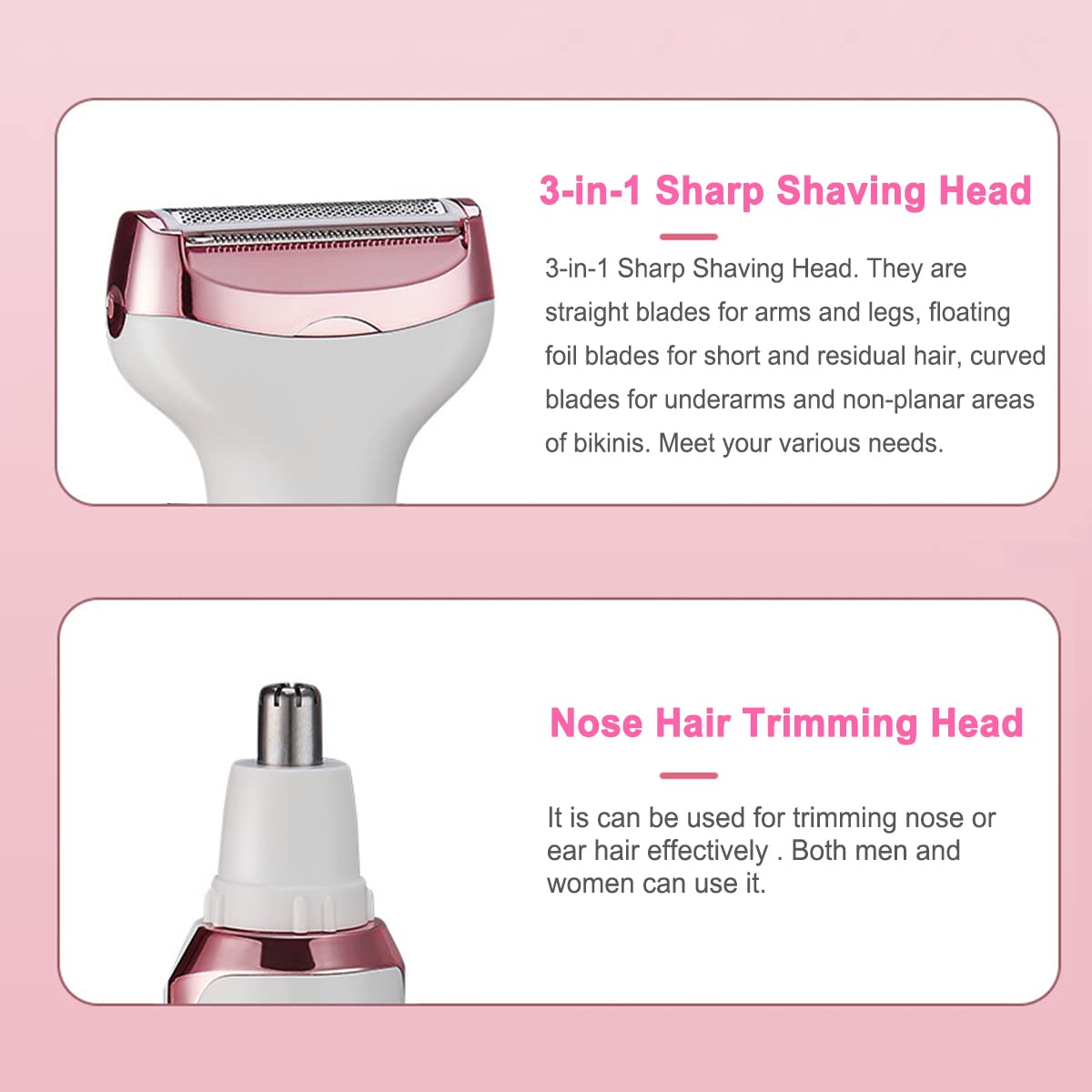 ANFOOS large-area body shaver head enables efficient full-body shaving.