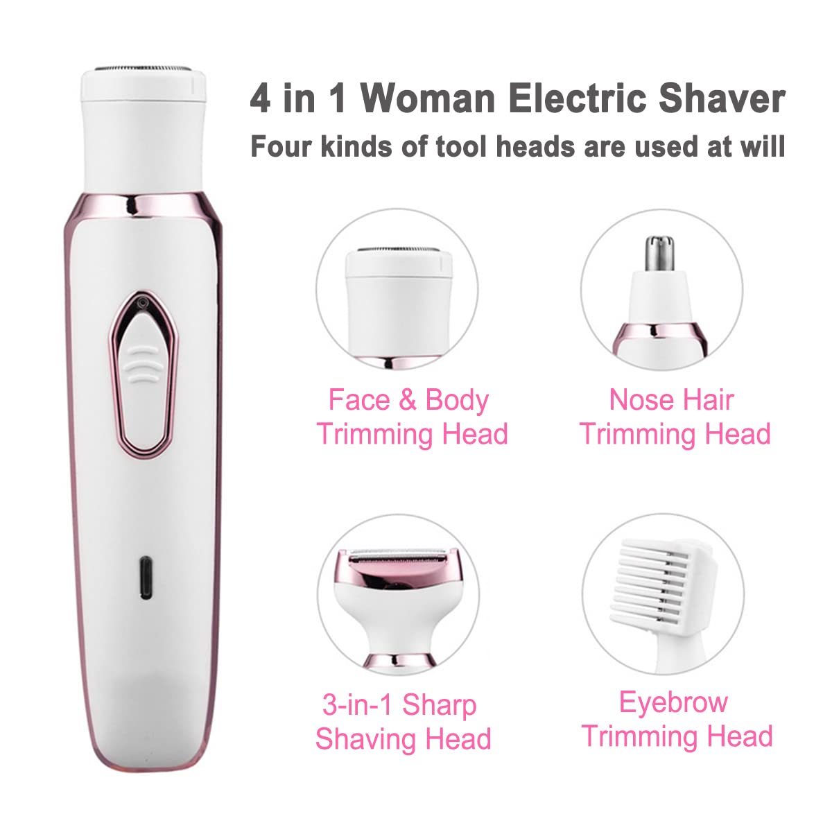 ANFOOS eyebrow shaver attachment enables precise brow shaping.