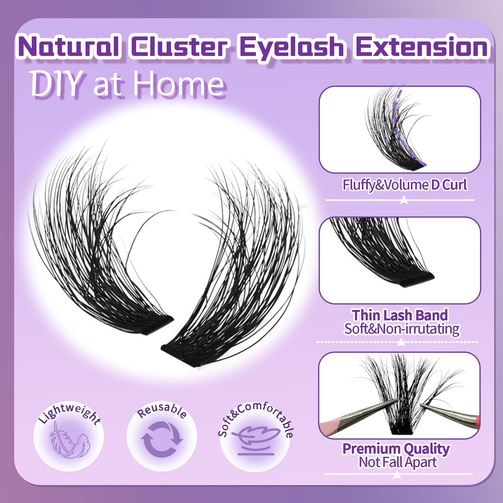Anforlin soft plant-fiber lashes feel comfortable with lasting shape.