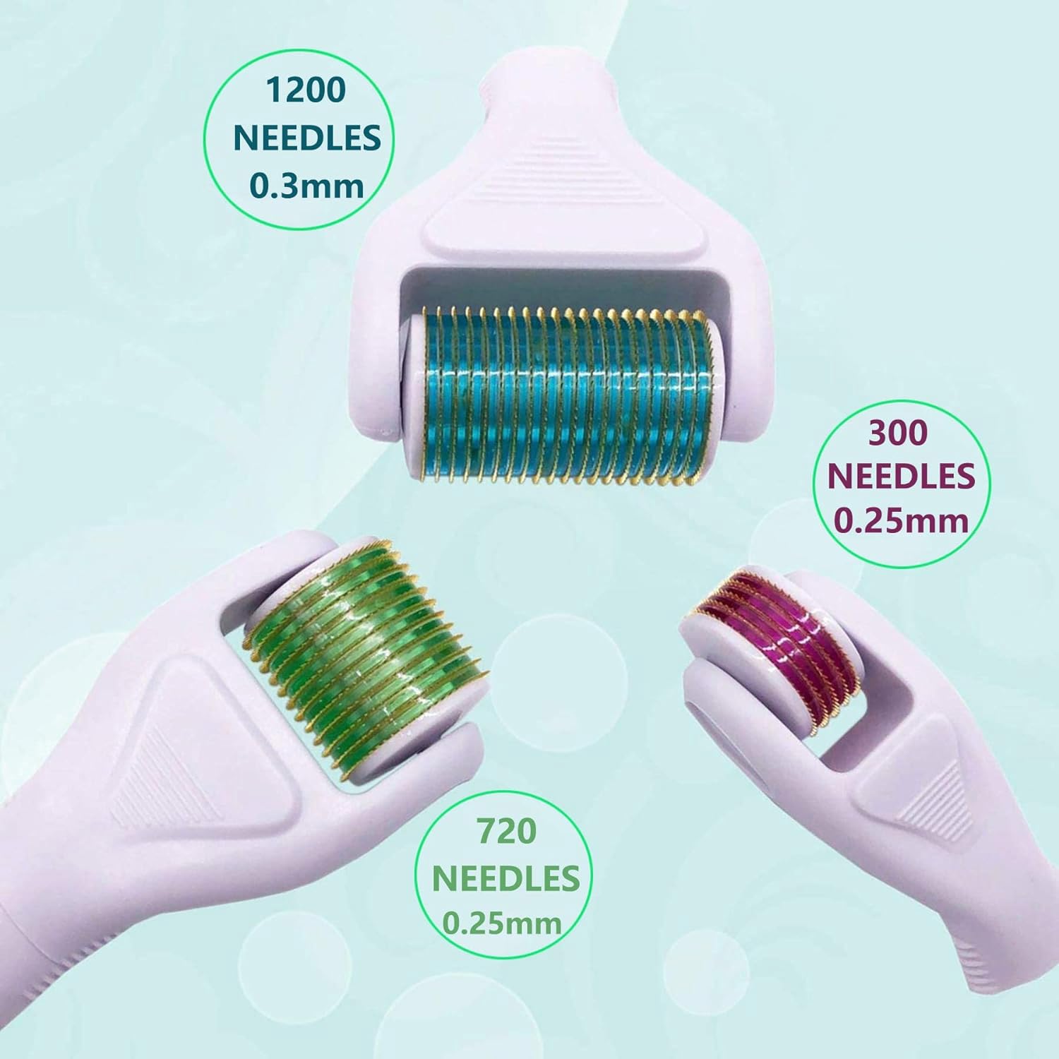 Angel Kiss Derma Roller body 0.3mm with 1200 needles for targeted body coverage.