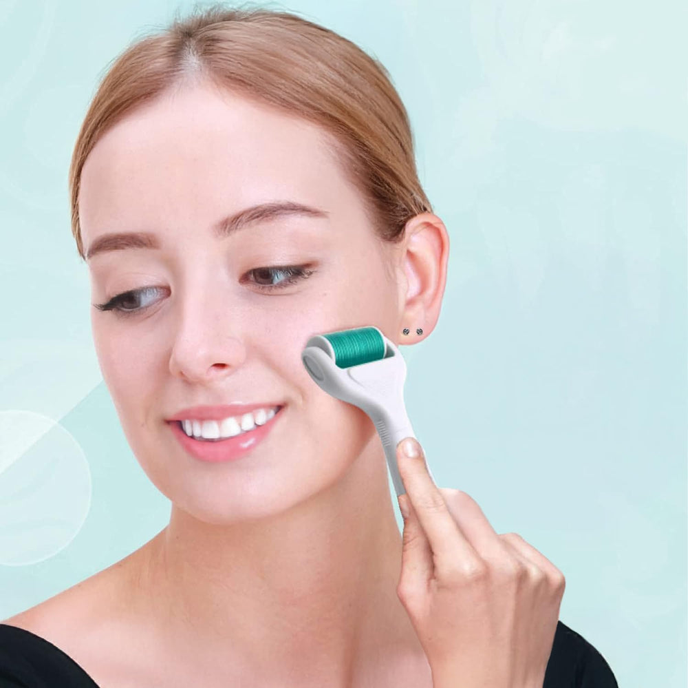 Angel Kiss Derma Roller titanium close-up highlights durable material and precision needles.