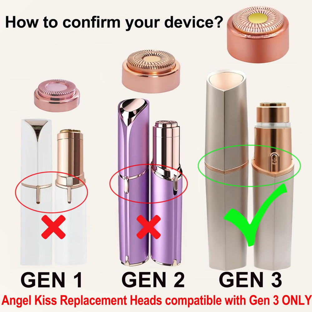 Angel Kiss gen3 floating blades closeup highlights contour-adapting design for smooth facial shaving.