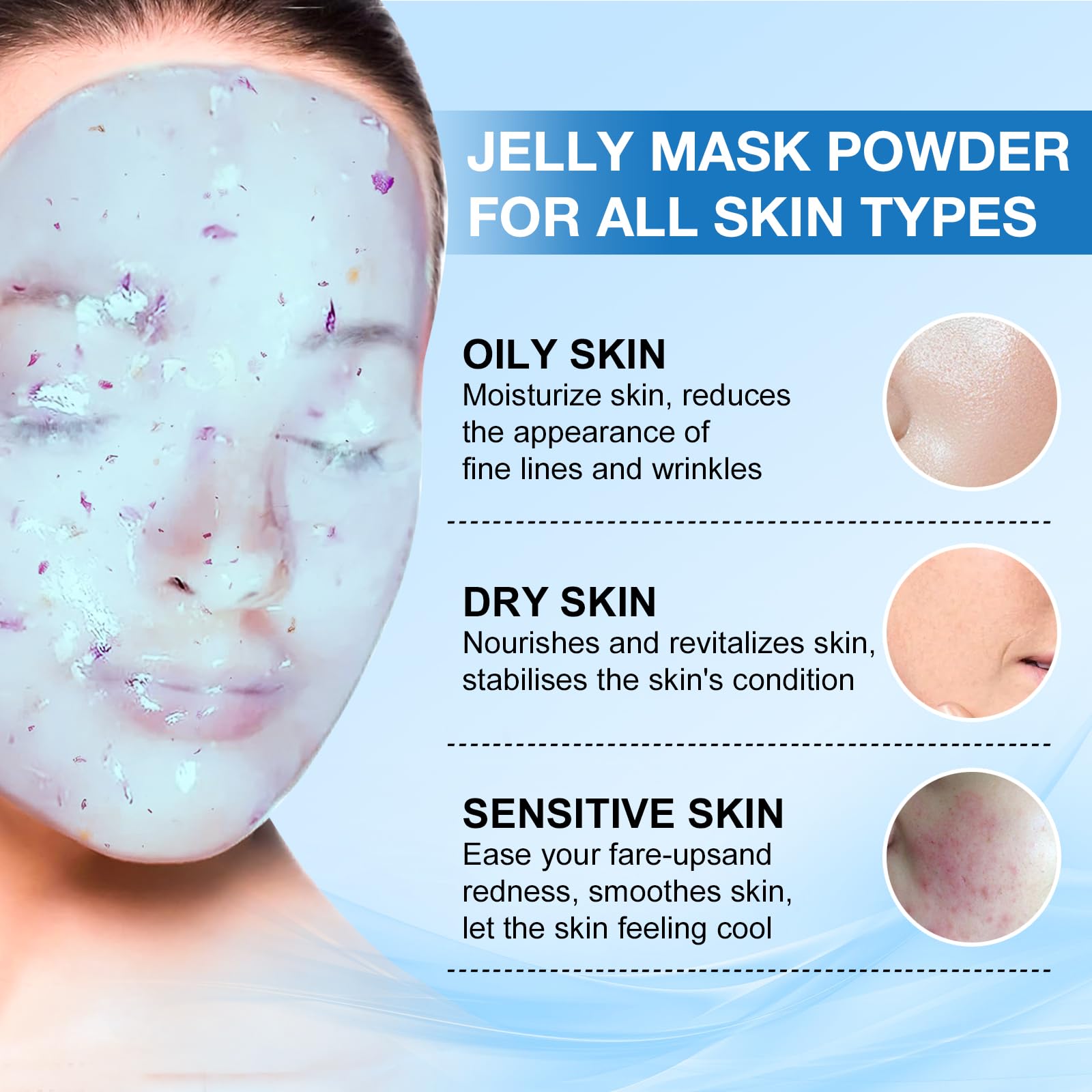 Angeland Jelly Mask texture being applied for deep hydration and smooth skin.