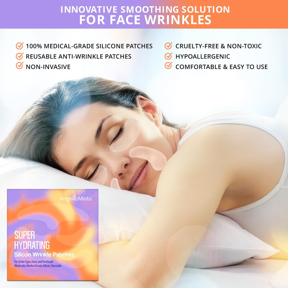 AngelicMisto forehead patches shown for discreet wear and potential smoothing
