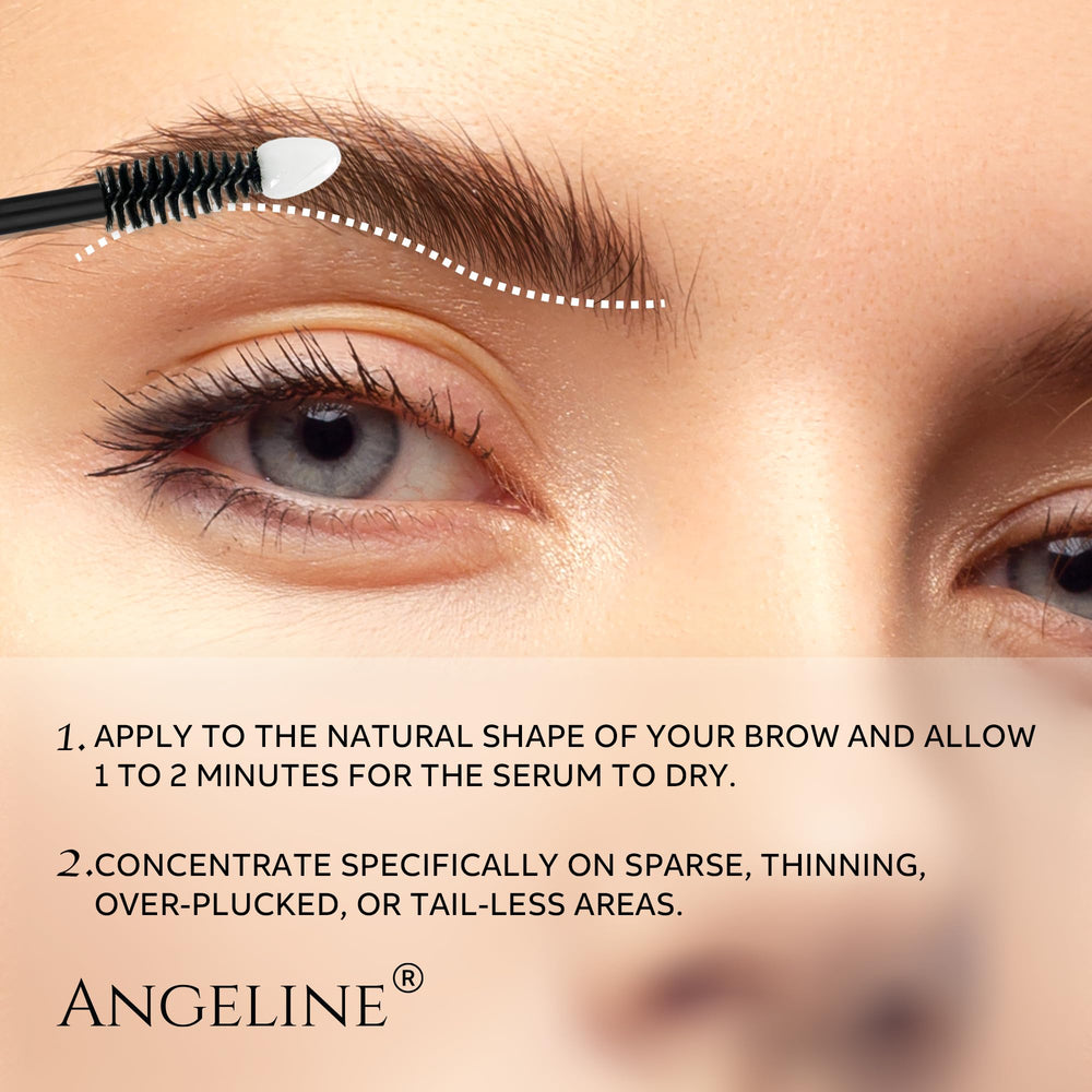 Angeline Growth journey image suggests gradual fullness over weeks with consistent use.