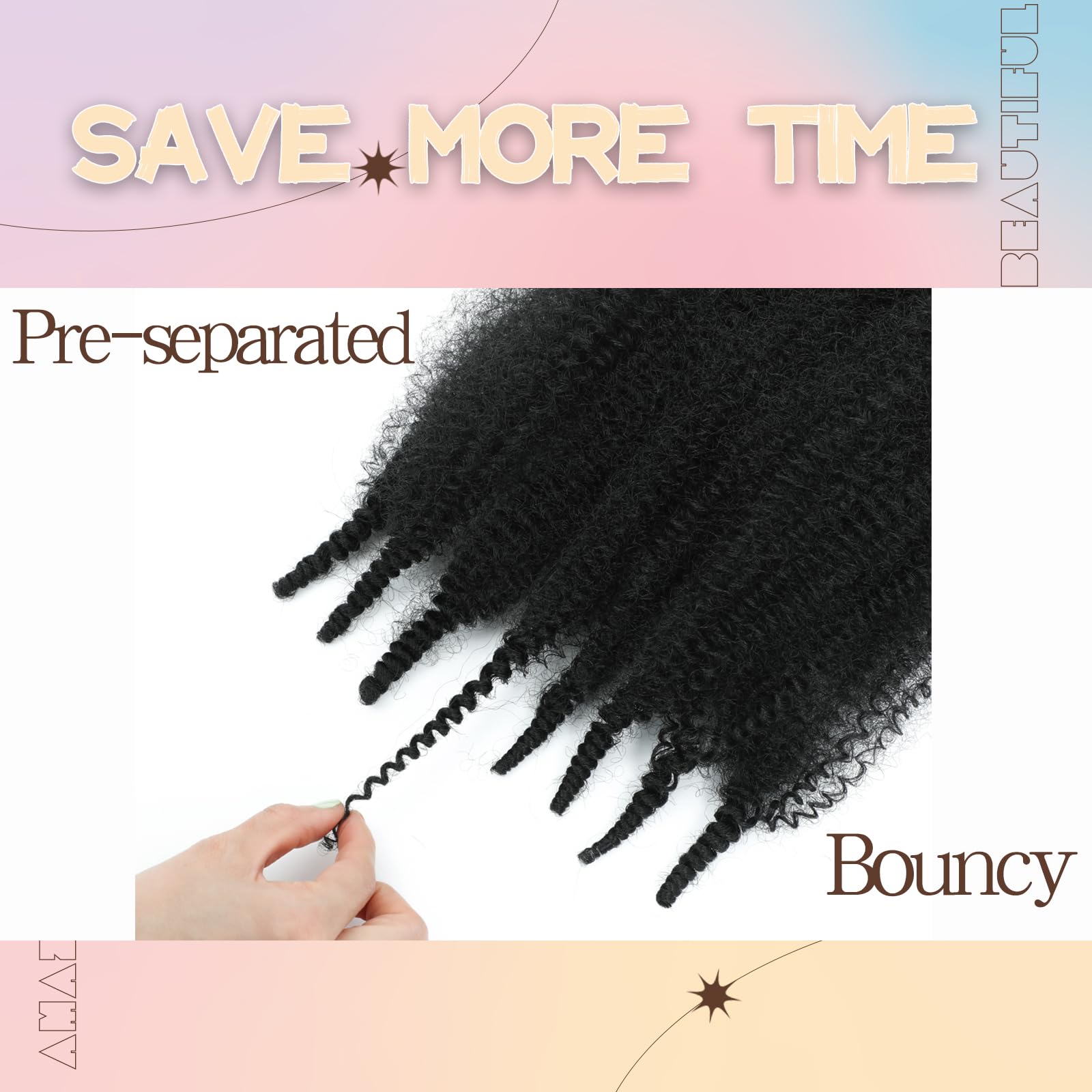 Angels Beauty Dense Natural-Look Marley Twist Hair adds volume with smooth fibers.
