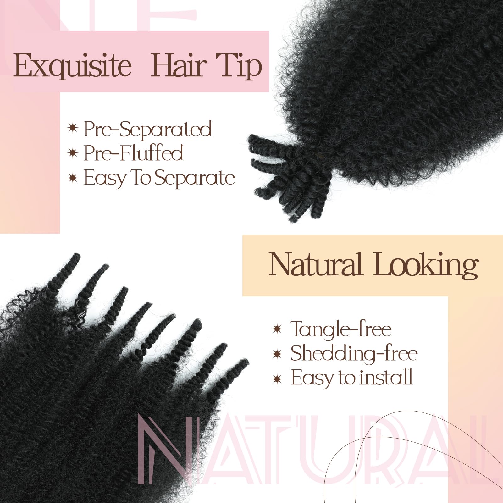 Angels Beauty Pre-separated Afro Twist Hair Easy Install for quick twists and styling.