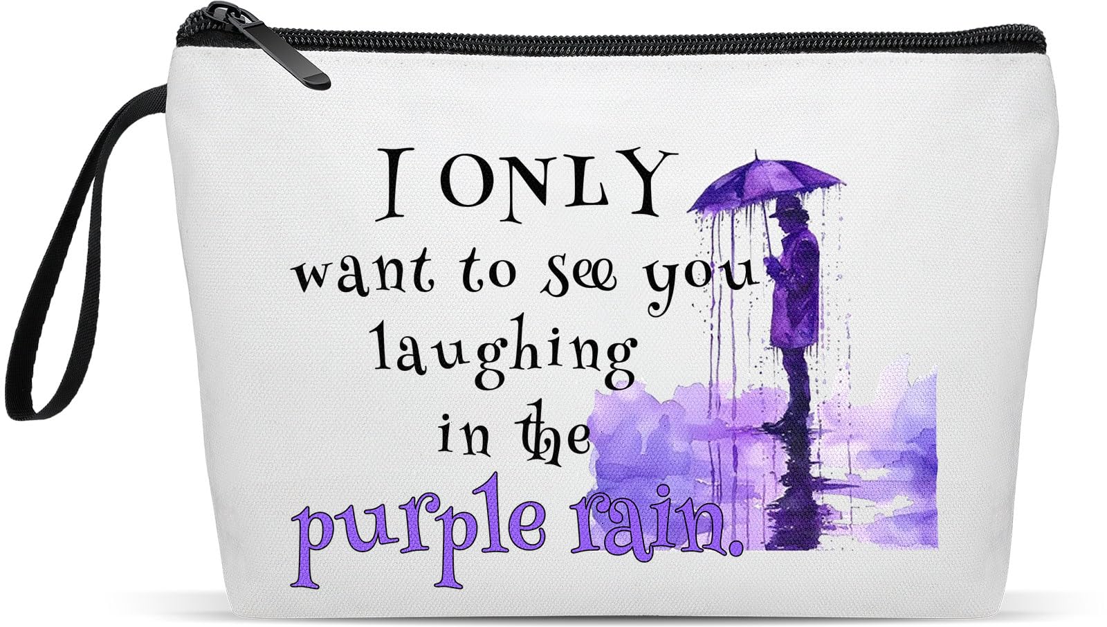 Angel's Draw Home purple rain makeup bag front view for portable daily essentials