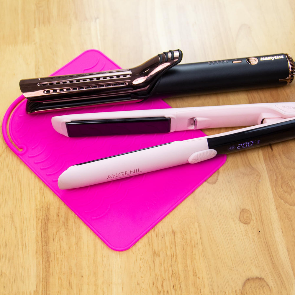 ANGENIL anti-slip wave texture keeps hair tools steady on the mat