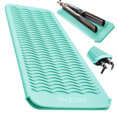 Angenil curling iron silicone mat travel-ready protects countertops during styling.