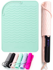 ANGENIL heat-resistant silicone mat designed for curling iron resting surface for safer styling