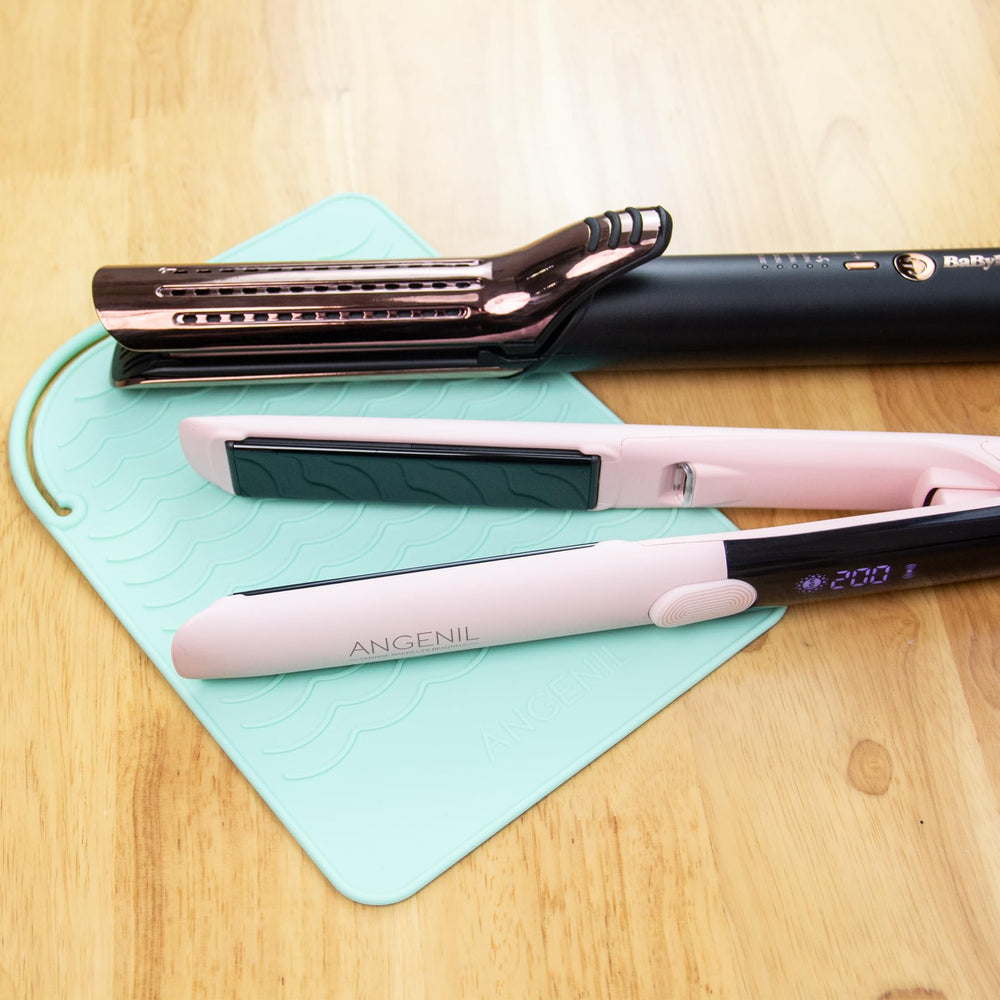 ANGENIL silicone mat for flat iron on counter keeps surfaces protected