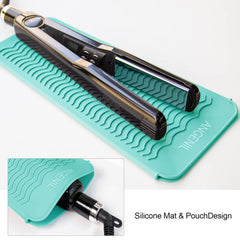 Angenil heat-resistant silicone mat guards tabletops from hot tool damage.