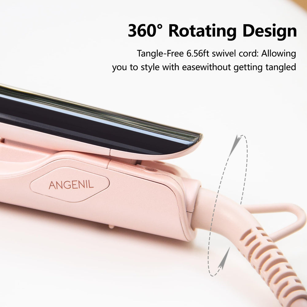 ANGENIL Pro Round Pink auto-shut-off image emphasizes safety after use.