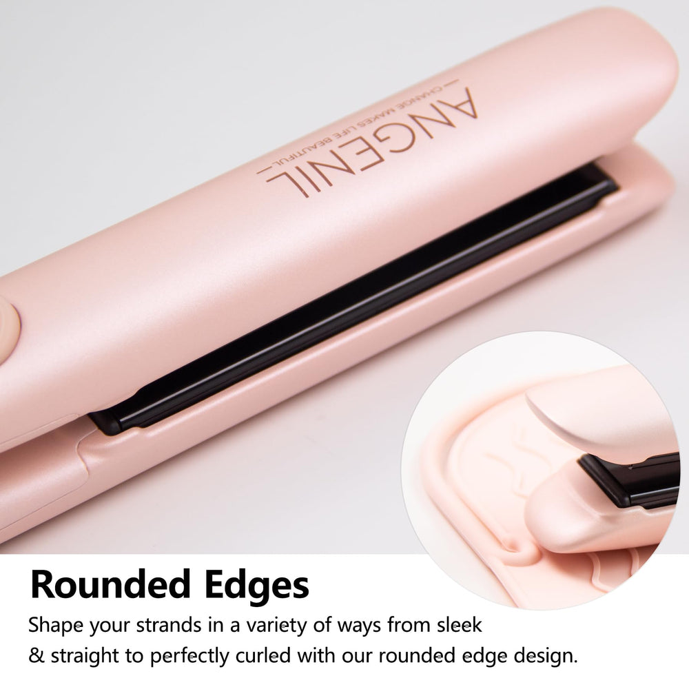 ANGENIL Pro Round Pink heat-up 20s demonstrates rapid ready heat for quick styling.